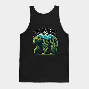 Bear Nature Outdoor Mountains Forest Trees Bear Wildlife Tank Top